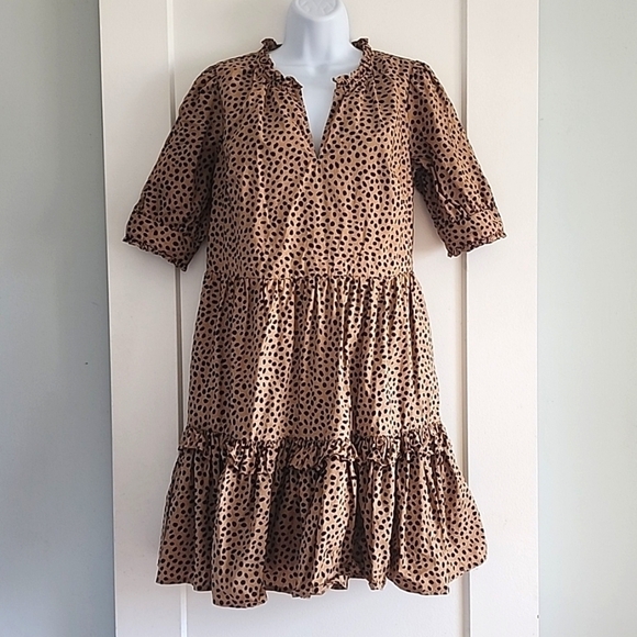 J.Crew Leopard Print tiered mini dress size small - Picture 3 of 9